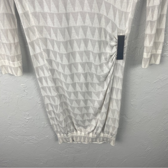 Armani Exchange A|X white gray geometric fine knit sweater dress/tunic XS - Picture 3 of 7